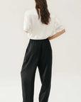 Silk Laundry Twill slouch Pants Black