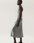 Silk Laundry Deco Rouleau Dress Moon