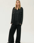 Silk Laundry Boyfriend Shirt Black