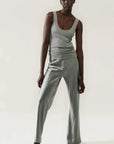Silk Laundry Ribbed Tank Moon