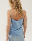 Silk Laundry Bias Cut Cami Sky