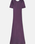 Silk Laundry Short Sleeve Bias Dress Blackberry