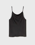 Silk Laundry Hammered Drape Cami Black