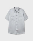 Silk Laundry Short Sleeve Boyfriend Shirt Alabaster