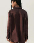 Silk Laundry Boyfriend Shirt Cacao