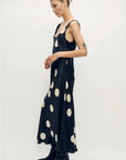 Silk Laundry Scoop Neck Dress Large Polka Dot