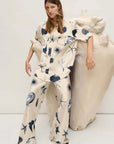 Silk Laundry Short Sleeve Boyfriend Shirt Seashells