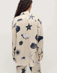 Silk Laundry Boyfriend Shirt Seashells