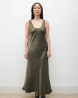 Silk Laundry Scoop Neck Dress Pine