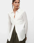 Silk Laundry Bias Cut Shirt White