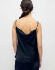 Silk Laundry Hammered Drape Cami Black