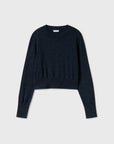 Silk Laundry Cropped Crewneck Azul Melange