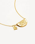 By Charlotte 18k Gold Vermeil Lotus and Little Buddha Necklace