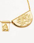 By Charlotte 18k Gold Vermeil Lotus and Little Buddha Necklace