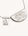 By Charlotte Sterling Silver Lotus and Little Buddha Necklace