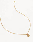 By Charlotte 18k Gold Vermeil Crystal Lotus Padlock Necklace