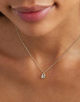 By Charlotte Sterling Silver Crystal Lotus Padlock Necklace