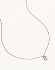By Charlotte Sterling Silver Crystal Lotus Heart Padlock Necklace