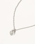 By Charlotte Sterling Silver Crystal Lotus Heart Padlock Necklace