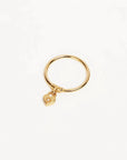 By Charlotte 18k Gold Vermeil Crystal Lotus Heart Padlock Ring