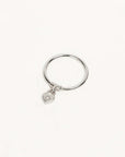 By Charlotte Sterling Silver Crystal Lotus Heart Padlock Ring