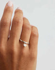 By Charlotte Sterling Silver Crystal Lotus Heart Padlock Ring