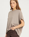 Bassike Circle T Shirt Acid Taupe