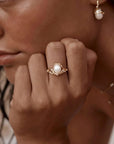 By Charlotte Dive Into Serenity Pearl Ring 18k Gold Vermeil