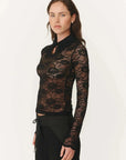 Rowie Charlotte Lace Top Noir