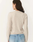 Rowie Emaline Stud Merino Knit Top Oat Marle