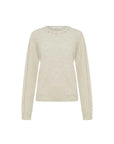 Rowie Emaline Stud Merino Knit Top Oat Marle