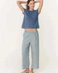 Rowie Gabe Lounge Pants Dusty Blue Stripe