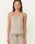 Rowie Haven Bead Linen Tank Oat Marle