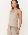 Rowie Haven Bead Linen Tank Oat Marle
