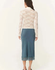 Rowie Marina Midi Skirt Teal Blue
