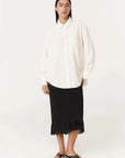 Rowie Ramona Silk Long Sleeve Shirt Vanilla Spot