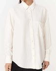 Rowie Ramona Silk Long Sleeve Shirt Vanilla Spot