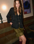 Rowie Marina Silk Mini Skirt Olive
