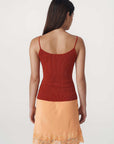 Rowie Ruby Rib Knit Singlet Paprika