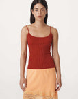 Rowie Ruby Rib Knit Singlet Paprika