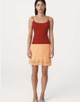 Rowie Ruby Rib Knit Singlet Paprika