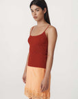 Rowie Ruby Rib Knit Singlet Paprika