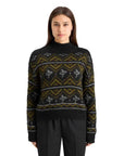 Scotch and Soda Metallic Fair Isle Pullover Evening Black