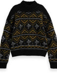 Scotch and Soda Metallic Fair Isle Pullover Evening Black