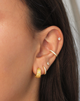 Murkani Cosmic Love Small Huggie White Topaz Gold Plated