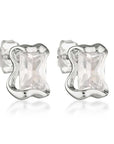 De Sur Molten CZ Earrings Silver