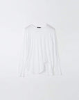 Bassike Regular Scoop Hem Long Sleeve T.Shirt White