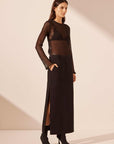 Shona Joy Irena Side Split Maxi Skirt Black