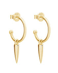 Murkani Small Hoop Earrings with Dagger Pendant Gold
