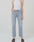 Agolde Lana Mid Rise Full Length Straight Curio